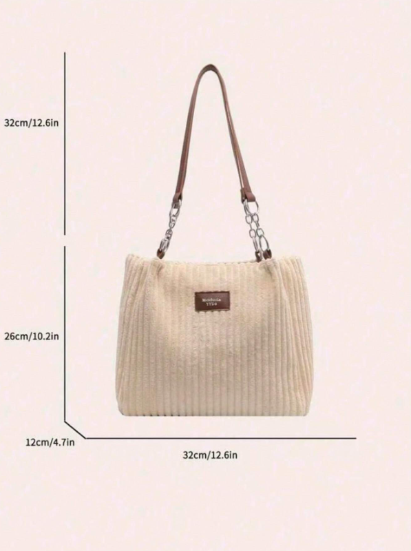 حقيبة كتف فاخرة كبيرة السعة بتصميم بسيط وأنيق