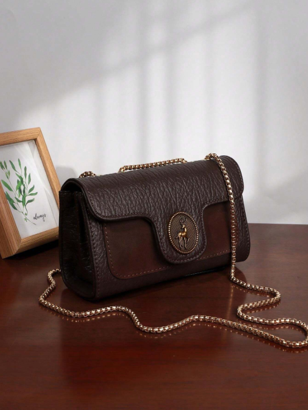 حقيبة كتف نسائية عصرية رجعية، حقيبة كروس جسم أنيقة بسلسلة