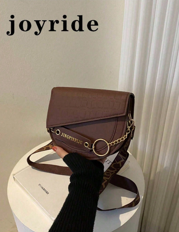 حقيبة كتف نسائية ذات كتف مائل ذات شكل محفورة