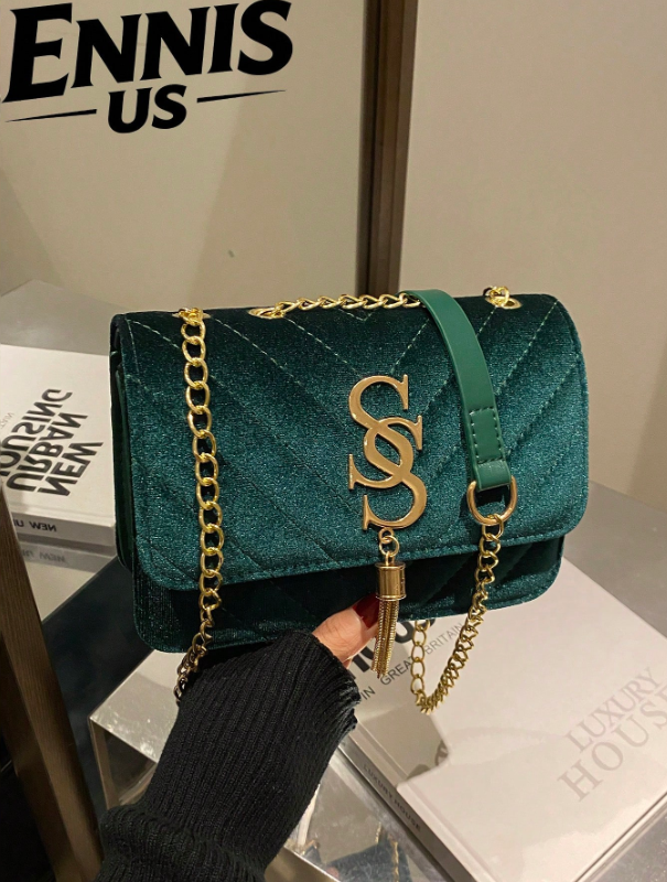 حقيبة الكتف الكاجوال ذات التصميم الكوري الشخصي المطبوع بحروف مرصعة بالراين ستون